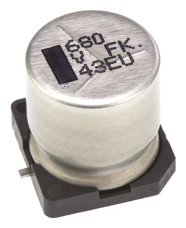 Panasonic - EEEFK1V681AQ - Panasonic FK SMD ϵ�� 35 V ֱ�� 680��F SMD ���������� EEEFK1V681AQ, ��20%�ݲ�, 60m��(��ֵ����), ���+105��C		