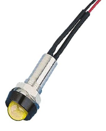 Oxley - STR/LH/8/230/FL30/YW - Oxley STR/LH/8/230/FL30/YW ͹ ɫ LED ָʾ, ߽Ӷ, 8mmװ׳ߴ, 230 V 		