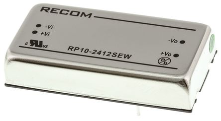 Recom - RP10-2412SEW - Recom RP10 EW ϵ 10W ʽֱ-ֱת RP10-2412SEW, 9  36 V ֱ, 12V dc, 830mA, 1.6kV dcѹ		