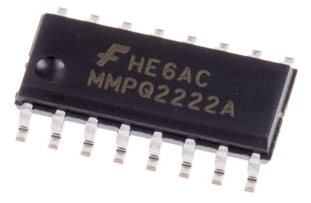 Fairchild Semiconductor - MMPQ2222A - Fairchild Semiconductor MMPQ2222A,  NPN , 500 mA, Vce=40 V, HFE:100, 300 MHz, 16 SOICװ		