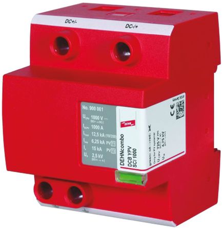 Dehn - DCB YPV SCI 600 FM - Dehn DCB ϵ 600 V ֱ 15kA 1 ͵ӿŵ2 ͵ӿŵ DCB YPV SCI 600 FM, DIN 찲װ, 72 x 73 x 90mm		