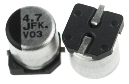 Panasonic - EEEFK1J4R7R - Panasonic FK SMD ϵ 63 V ֱ 4.7F SMD  EEEFK1J4R7R, 20%ݲ, 3(ֵ), +105C, Dװ		