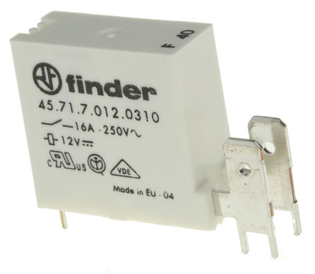 Finder - 45.71.7.012.0310 - Finder 45.71.7.012.0310  PCB װ Ǳ̵, 16 A, 12V dc		