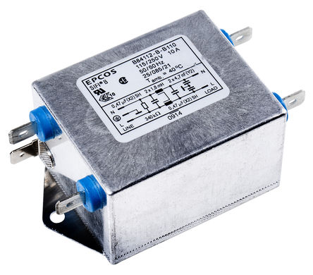 EPCOS - B84112BB110 - EPCOS B84112 ϵ 10A 250 V , 60Hz װ RFI ˲ B84112BB110, ˿Ӷ		