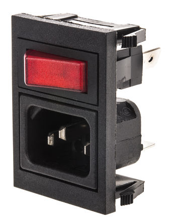 Bulgin - BZV03/Z0000/02 - Bulgin Ƕʽ C14 IEC ͷ BZV03/Z0000/02, Ӷ˽, 10A, 250 V 		