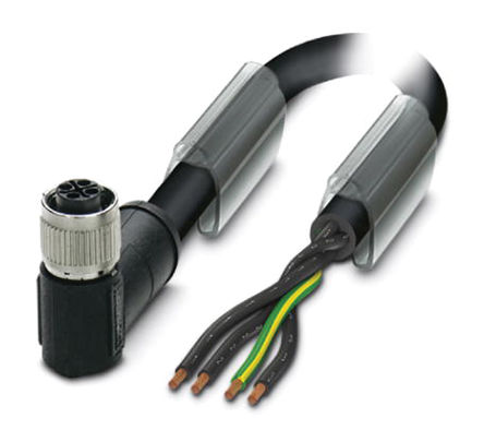 Phoenix Contact - 1408848 - Phoenix Contact 1m ɫ Դ 1408848, 4 ĸ M12  ն˽ͷ, 12 A, 630 V		