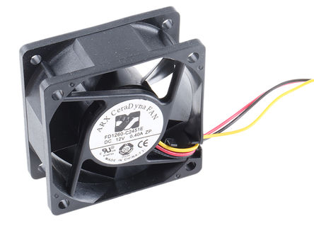 ARX - FD1260-C2451E2AL - ARX CeraDyna ϵ 3.6W 12 V ֱ  FD1260-C2451E2AL, 55.6m3/h, 7000rpm, 60 x 60 x 25.4mm		