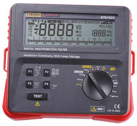 Robin-Amprobe - KTS1625 - Robin-Amprobe KTS1625 ·迹 RCD ۺϲ, 3߻·迹, 400V /ֱѡ, 500mA RCD Ե CAT II 600V, CAT III 300V		