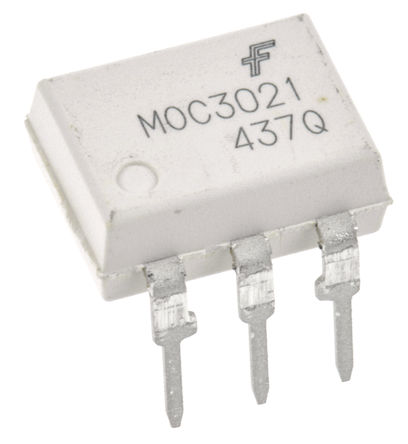 Fairchild Semiconductor - MOC3021M - Fairchild  MOC3021M, ֱ, ˫ɿع迪Ԫ, 6 DIP װ		