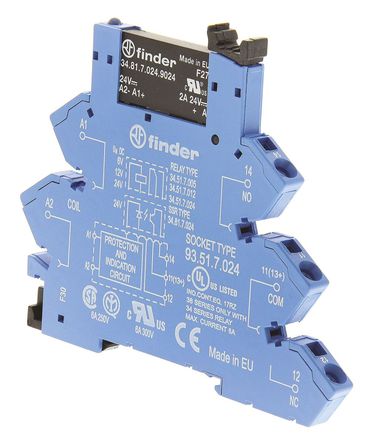 Finder - 3891.7024.9024 - Finder 2 A DIN찲װ  ӿڼ̵ģ 3891.7024.9024, ֱлл, 24 V ֱ		