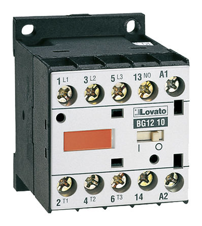 Lovato - 11BG1210A400 - Lovato ɫ BG12 ϵ 3PST Ӵ 11BG1210A400, 3  + 1 , 12 A (AC3), 400 V Ȧ		