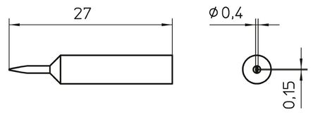 Weller - T0054486210 - Weller XNT ϵ XNT 1SC, 0.4 mm ֱ ͷ, ʹWXP65 & WP65 		