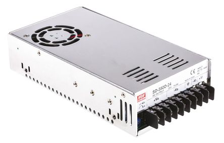 RS Pro - SD-350D-24 - RS Pro 350W ʽֱ-ֱת SD-350D-24, 72  144 V ֱ, 24V dc, 14.6A, 1.5kV acѹ, 87%Ч		