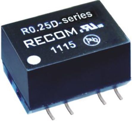 Recom - R0.25D-0512 - Recom R0.25D ϵ 0.25W ʽֱ-ֱת R0.25D-0512, 4.5  5.5 V ֱ, 12V dc, 10.4mA, 1kV dcѹ		