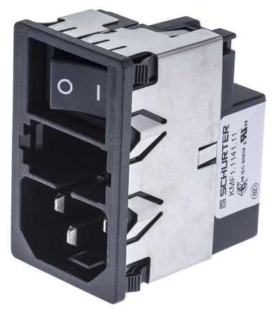 Schurter - KMF1.1141.11 - Schurter Ƕʽ C14 IEC ˲ ͷ KMF1.1141.11, Dual 5 x 20mm۶, 4A, 250 V 		