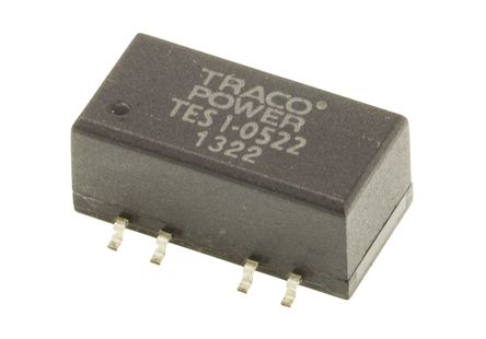 TRACOPOWER - TES 1-0522 - TRACOPOWER TES 1 ϵ 1W ʽֱ-ֱת TES 1-0522, 4.5  5.5 V ֱ, 12V dc, 40mA, 1.5kV dcѹ, 78%Ч, SMDװ		