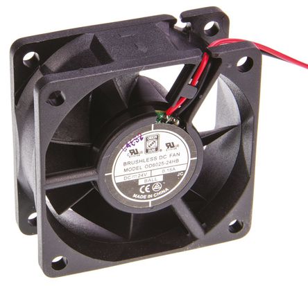 RS Pro - OD6025-24HB - RS Pro OD6025 ϵ 3.5W 24 V ֱ  OD6025-24HB, 40.8m3/h, 4500rpm, 60 x 60 x 25mm		