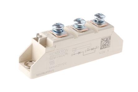 Semikron - SKKH 27/12 E - Semikron SKKH 27/12 E SCR /բģ SCR, 25A, Vrev=1200V 10mA, 5 Semipack1װ		
