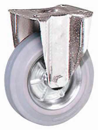 LAG - 12454G - Grey rubber tyre fixed castor,80mm 70kg		