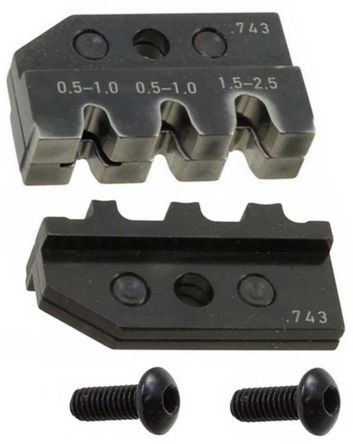 TE Connectivity - 539743-2 - TE Connectivity ERGOCRIMP 系列 压接工具模具 539743-2, 0.5 → 1 mm2，1.5 mm2，2.5 mm2 线规格		