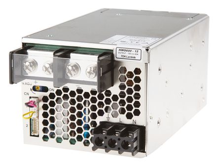 TDK-Lambda - HWS600-15 - TDK-Lambda 645W  ǶʽģʽԴ SMPS HWS600-15, 120  330 V dc, 85  265 V ac, 15V, 43A, 85%Ч, շװ		