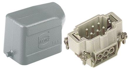 Harting - 09300061541+09330062601 - Harting Han E ϵ 6  ͷ 󸺺ɵԴ׼ ׼ 09300061541+09330062601, PG16 Ƴߴ, 16A, 500 V		