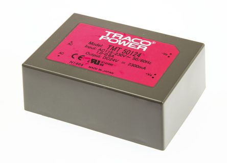 TRACOPOWER - TMT 50124 - TRACOPOWER 50W  ǶʽģʽԴ SMPS TMT 50124, 85  264 V ac, 85  370 V dc, 24V dc, 2.3A, 83%Ч		