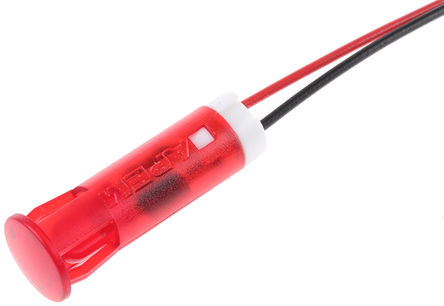 Apem - QS83XXHR220 - Apem QS83XXHR220 10 mm  ɫ LED ָʾ, ߽Ӷ, 8mmװ׳ߴ, 220 V 		