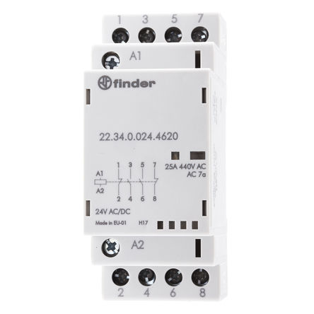 Finder - 22.34.0.024.4620 - Finder 22 ϵ Ӵ 22.34.0.024.4620, 2 /2 մ, 25 A, 24 VȦ		