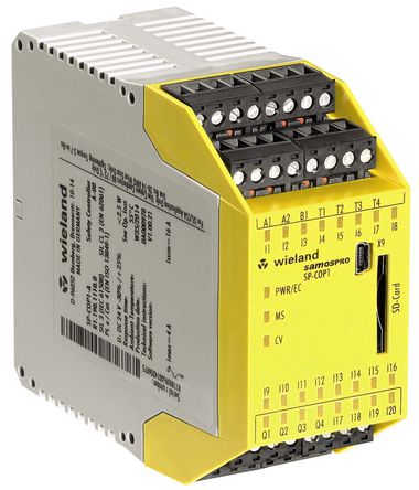 Wieland - R1.190.1110.0 - Wieland samos PRO SP-COP 系列 IP20 安全控制器 R1.190.1110.0, 20 安全输入, 4 安全输出, 16.8 → 30 V 直流		