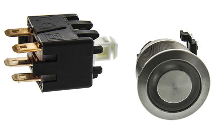 Schurter - 1241.6824.1122000 - Schurter 1241.6824.1122000 IP64ǰ IP00 Ȼɫ  ˫- ɫLED 尲װ ť, 12 A@ 250 V 		