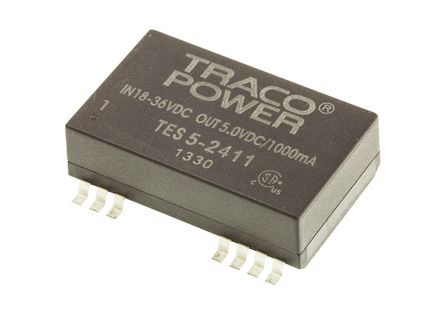 TRACOPOWER - TES 5-2411 - TRACOPOWER TES 5 ϵ 5W ʽֱ-ֱת TES 5-2411, 18  36 V ֱ, 5V dc, 1A, 1.5kV dcѹ, SMDװ		