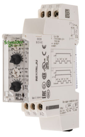 Schneider Electric - RE17RLJU - Schneider Electric RE17 ϵ ๦ ʱ̵ RE17RLJU, 0.1 s  100 h, ˫, 2, SPDT, 12 V /ֱ		