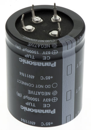 Panasonic - ECET1JP153FJ - Panasonic UPT  ϵ 63 V 15000F ͨ  ECET1JP153FJ, 20%ݲ, 33m(ֵ), +85C		