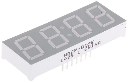 Broadcom - HDSP-B03E - Broadcom 4ַ 7  ɫ LED  HDSP-B03E, 5.5 mcd, ҲС, 14.22mmַ, ͨװװ		