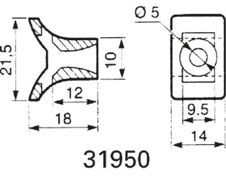 Legrand - 0 319 50 - Legrand Colson ϵ ɫ PA 12 21.5mm x 14 mm װ 0 319 509.5mm 		