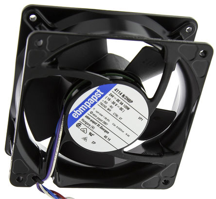 ebm-papst - 4114N/2H8P - ebm-papst 4100N ϵ 120W 24 V ֱ  4114N/2H8P, 570m3/h, 11000rpm, 119 x 119 x 38mm		
