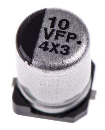 Panasonic - EEEFPV100UAR - Panasonic FP SMD ϵ 35 V ֱ 10F SMD  EEEFPV100UAR, 20%ݲ, 850m(ֵ), +105C, Bװ		