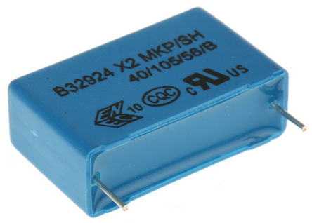 EPCOS - B32924C3105K - EPCOS B32924 ϵ 1F ۱ϩ (PP) B32924C3105K, 10%, 305 V , ͨ		