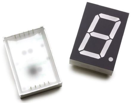 Broadcom - HDSP-C1A1 - Avago 1ַ 7  ɫ LED  HDSP-C1A1, 42 mcd, ҲС, 25.4mmַ, ͨװװ		