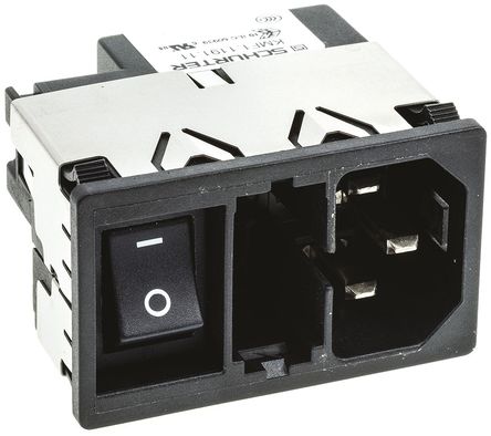 Schurter - KMF1.1191.11 - Schurter Ƕʽ C14 IEC ˲ ͷ KMF1.1191.11, Dual 5 x 20mm۶, Ӷ˽, 10A, 250 V 		