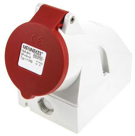 Mennekes - 111 - Mennekes ɫ 5P ҵԴ ֱ ڹʽ , 16A, 400 V, IP44		