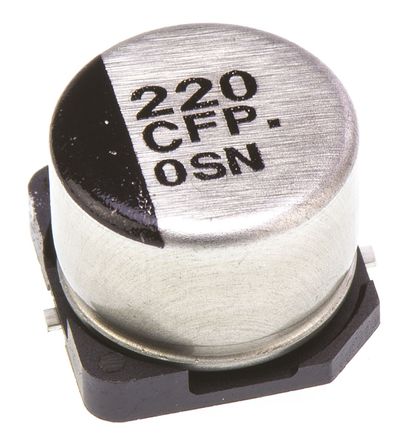 Panasonic - EEEFP1C221AP - Panasonic FP SMD ϵ 16 V ֱ 220F SMD  EEEFP1C221AP, 20%ݲ, 180m(ֵ), +105C, Eװ		