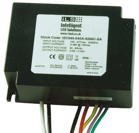 Intelligent LED Solutions - IZC045-040A-9266C-SA - Intelligent LED Solutions LED  IZC045-040A-9266C-SA, 90  305 V, 89V, 450mA, 40W		