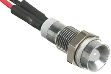 RS Pro - Q8R3CXXHW110E - RS Pro Q8R3CXXHW110E 5 mm  ɫ LED ָʾ, ߽Ӷ, 8mmװ׳ߴ, 110 V 		