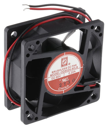 RS Pro - OD6025-60LB - RS Pro OD6025 ϵ 60 V ֱ  OD6025-60LB, 44m3/h, 5000rpm, 60 x 60 x 25mm		