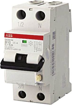 ABB - 2CSR255040R1105 - ABB DS201 ϵ, 1+N 10 A RCBO 2CSR255040R1105, DIN 찲װ, 30mAբ		