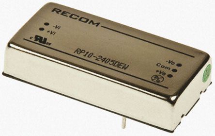 Recom - RP10-2405DEW - Recom RP10 EW ϵ 10W ʽֱ-ֱת RP10-2405DEW, 9  36 V ֱ, 5V dc, 1A, 1.6kV dcѹ, 80%Ч, DIPװ		