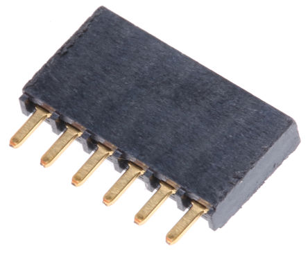 Samtec - SSW-106-01-G-S - Samtec SSW ϵ�� 1�� 6· ֱ 2.54mm�ھ� ͨ�� ӡˢ��·����� SSW-106-01-G-S, ���Ӷ˽�, ��԰�		