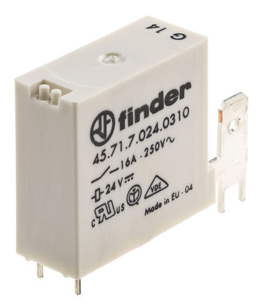 Finder - 45.71.7.024.0310 - Finder T1141AB  PCB װ Ǳ̵, 16 A, 24V dc		